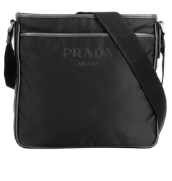 Logo Vertical Crossbody, Nylon, Black, 7 R, 2*